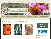 Tablet Screenshot of americanherbalistsguild.com